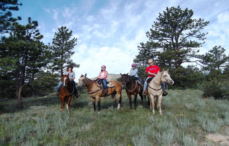 Horseback riding at dude ranch in colorado